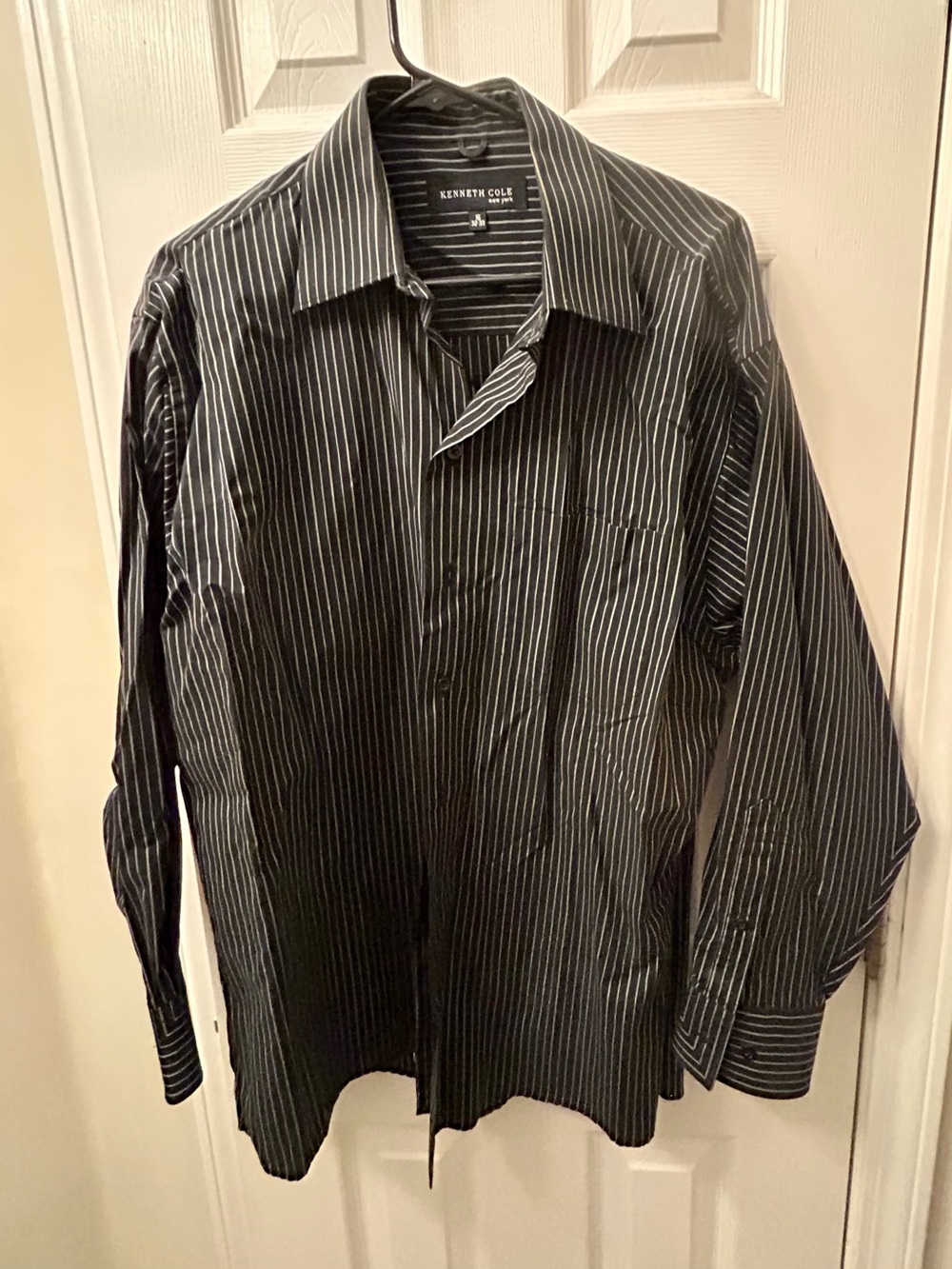 Kenneth Cole Black Pinstripe Dress Shirt